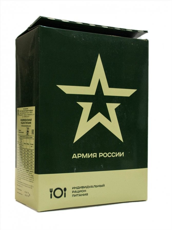 Индивидуальный рацион питания в армии